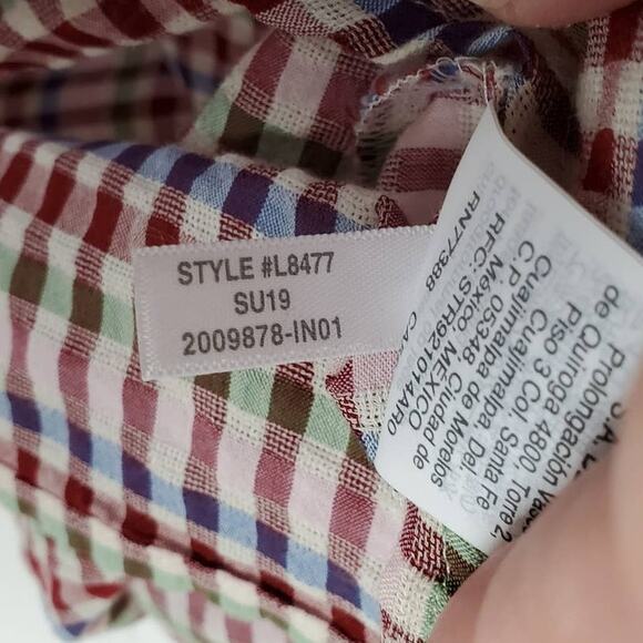 Madewell SZ M Novel Tie-Front Top in Rainbow Gingham Check - Picture 6 of 6
